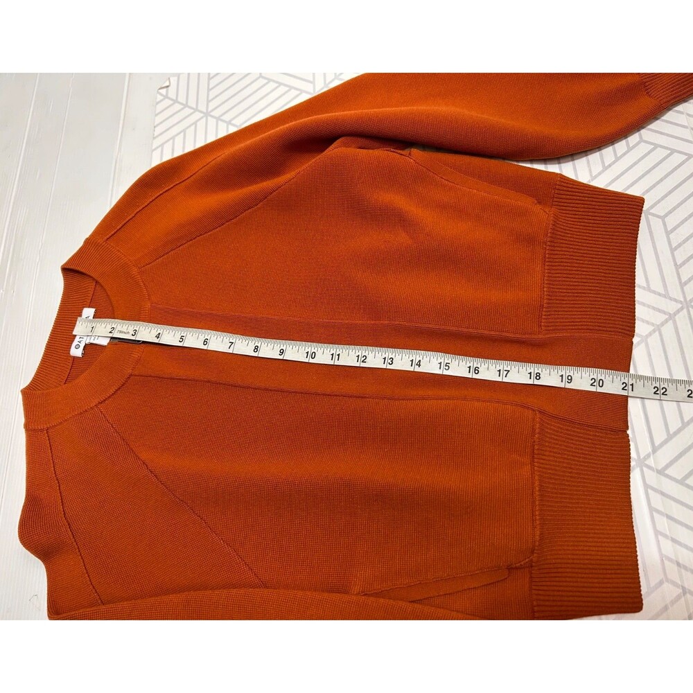 $249 Athleta Sequoia size Small Sweater Jacket Zip Foliage Orange Old Money I - Picture 12 of 15